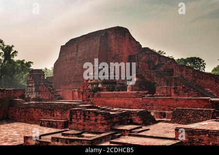 L'image des ruines de nalanda est prise à nalanda bihar inde. C'était un monastère bouddhiste massif dans l'ancien royaume de Magadha. C'était un centre de Banque D'Images