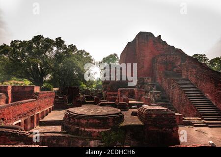 L'image des ruines de nalanda est prise à nalanda bihar inde. C'était un monastère bouddhiste massif dans l'ancien royaume de Magadha. C'était un centre de Banque D'Images