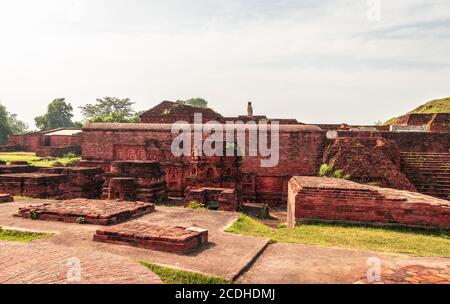 L'image des ruines de nalanda est prise à nalanda bihar inde. C'était un monastère bouddhiste massif dans l'ancien royaume de Magadha. C'était un centre de Banque D'Images