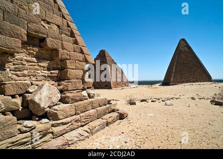 Pyramides de l'Empire Kush à Jebel Barkal, Soudan Banque D'Images