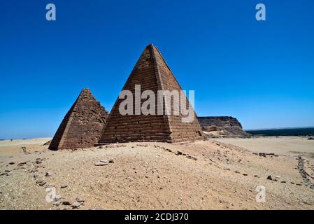 Pyramides de l'Empire Kush à Jebel Barkal, Soudan Banque D'Images