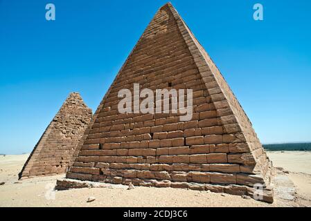 Pyramides de l'Empire Kush à Jebel Barkal, Soudan Banque D'Images