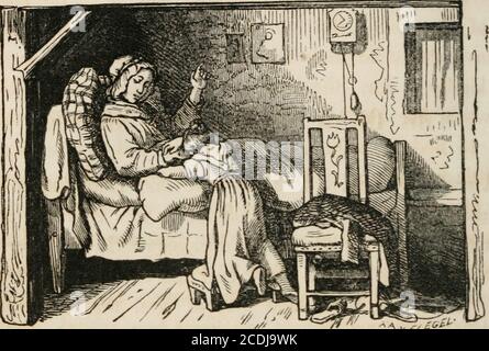 . La tante noire. Histoires et légendes pour les enfants . Th sa femme et son enfant heureux et contentés, car ils s'aimaient les uns les autres et Dieu leur avait donné toutes les choses bonnes et nécessaires. Dans le morningl'homme est sorti au travail et l'enfant est resté avec sa mère à la maison et joué, et la mère toldher de jolies histoires comme elle aimait à entendre et caressedher tendly; ou sinon elle est allée avec elle dans le gardenet l'enfant rassemblait et mangeait les fraises sucrées et les framboises finement aromatisées. Et quand les fathervinrent à la maison la nuit ils étaient tous les trois heureux becauseils étaient ensemble. De cette façon, ils Banque D'Images