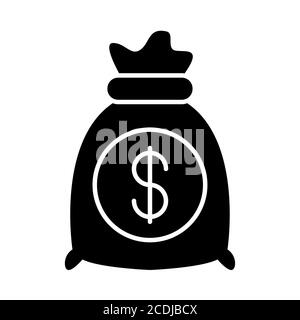L'icône Glyph banque de sac d'argent Banque D'Images