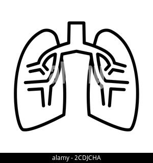 Icône de la ligne anatomique des poumons Banque D'Images