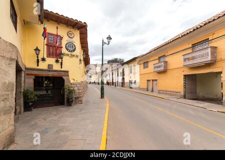 Cusco, Pérou - 08 octobre 2018 : vue sur les rues du centre historique de la ville de Cusco, Pérou Banque D'Images