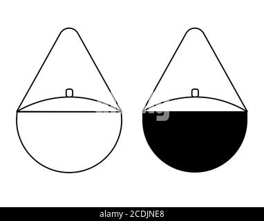 Icône de chaudron de camping. Contour et icône colorée. Isolé sur fond blanc Illustration de Vecteur