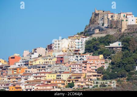 Italie, Sardaigne, province de Sassari, Castelsardo, vieille ville et château ancien Banque D'Images