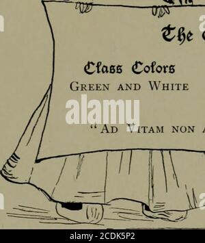 . Circle (Abbot Academy yearbook) . t$t a&lt;e& of 1905 Cfd6S Cofors ffoiaer Vert et blanc Lily-of-the-Valley Qttoffo ad Vitam non ad Scholam hoc Discimus. Officiers Lila Mae ShirkieWinifrad PeirsonMary Katherine WoodsMarion Louise Audette PresidentVice-PresidentSecretariertaire Trésorier 11 CtaBB J.6tot% PENDANT QUE nous étions des intermédiaires seniors, nous n'avons pas eu d'occasion de montrer à quel point nous étions capables. Notre Senior Mid. Spread a été notre premier rassemblement, quand nous nous sommes sentis une classe et liés ensemble par l'esprit de classe.mais avec le début de l'année Senior a commencé la lutte contre la suprématie. La maquette Banque D'Images