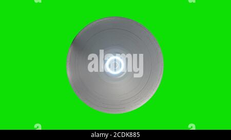 Soucoupe volante isolée sur écran vert. OVNI. Vue de dessus. rendu 3d Banque D'Images