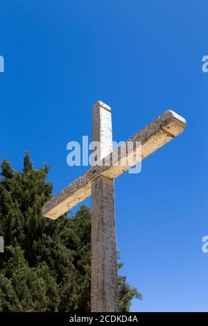 Croix en bois robuste Banque D'Images