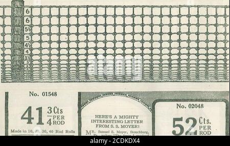 . Voici Jim Brown avec une charge de chaluts d'été et d'automne : clôtures, portails, poteaux en acier, prêt-toitures et peinture . &M rfftTJ ! jfa * mm i JM BflSffi^ PAGE 47 )VE PAYER LE FREIGHTl] ^ No. 0154G marron 15 bar 48 pouces clôture étroite de volaille et de lapin. Tige TPER 4 fabriquée en rouleaux de tige 10, 20, 30, 40 Banque D'Images