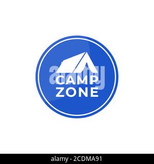 Panneau DE ZONE DE CAMPING. Signe de lieu de camping isolé sur blanc . Bannière verticale. Vecteur Illustration de Vecteur
