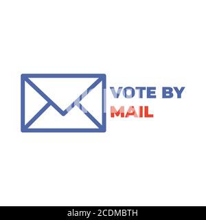 Vote par courrier. Concept de sécurité. L'élection présidentielle américaine de 2020. Modèle pour arrière-plan, bannière, carte, affiche avec inscription de texte. Ven Illustration de Vecteur