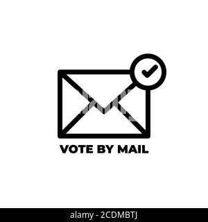 Vote par courrier. Concept de sécurité. L'élection présidentielle américaine de 2020. Modèle pour arrière-plan, bannière, carte, affiche avec inscription de texte. Ven Illustration de Vecteur