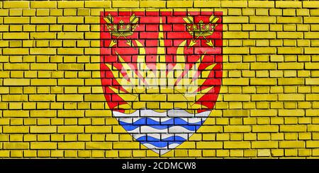 Pavillon de Suffolk peints sur le mur de brique Banque D'Images