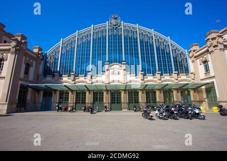 La gare routière Estacio nord de Barcelone Banque D'Images