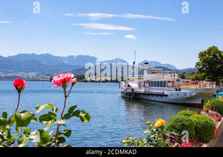 Bateau à aubes historique Gisela, Gmunden, lac Traun, Salzkammergut, haute-Autriche, Autriche Banque D'Images