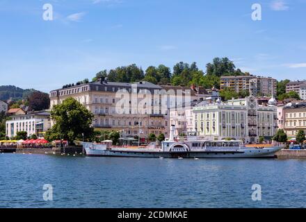 Bateau à aubes historique Gisela, Gmunden, lac Traun, Salzkammergut, haute-Autriche, Autriche Banque D'Images