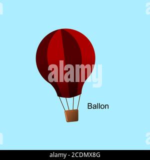 air balloon illustration vecteur, conception simple, image supplémentaire inclure couche par couche Illustration de Vecteur