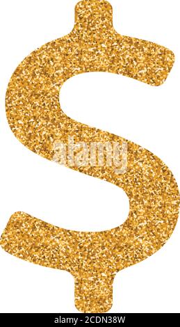 Symbole dollar dans une texture dorée scintillante. Illustration vectorielle de luxe étincelante. Illustration de Vecteur