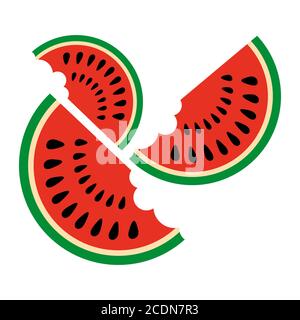 Illustration vectorielle des tranches de pastèque Illustration de Vecteur