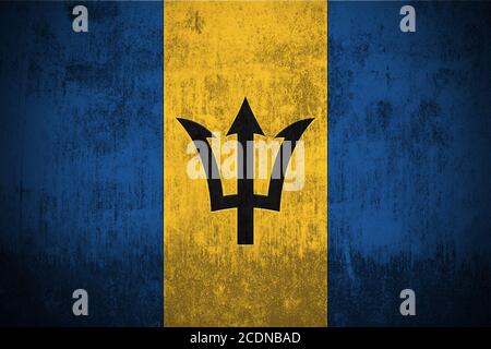 La Barbade grunge flag Banque D'Images