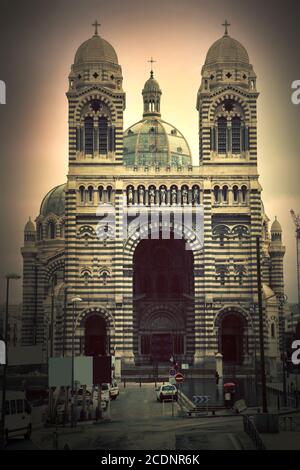 Sainte Marie majeure - la cathédrale la plus importante, Marseille, France. Banque D'Images
