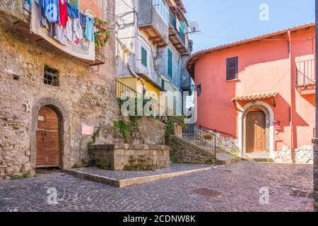 Vue panoramique à Rocca di Papa, petite ville de la province de Rome. Latium, Italie. Banque D'Images