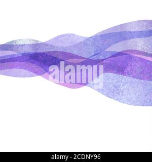 Aquarelle onde transparente violet lavande fond de couleur. Illustration des vagues peintes à la main aquarelle. Toile de fond de cadre de bannière isolée sur blanc. Banque D'Images