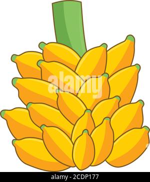 Bananes caricatures. Épluchez la banane, les fruits jaunes et le bouquet de bananes. Fruits tropicaux, en-cas banane ou alimentation végétarienne. Illustration vectorielle isolée i Illustration de Vecteur