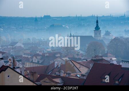 Quartier de Mala Strana dans la matinée, Prague, République Tchèque Banque D'Images