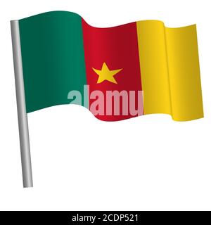 drapeau camerounais sur un poteau Banque D'Images