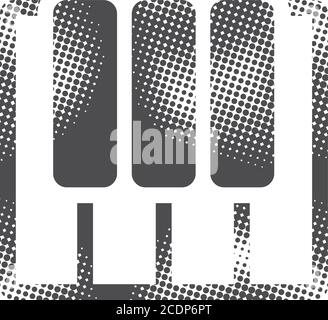 Icône de touches de piano en demi-ton. Illustration vectorielle monochrome noir et blanc. Illustration de Vecteur