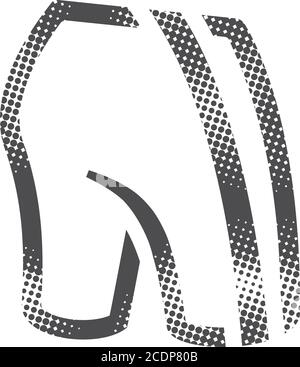 Icône de pantalon de cyclisme en demi-ton. Illustration vectorielle monochrome noir et blanc. Illustration de Vecteur