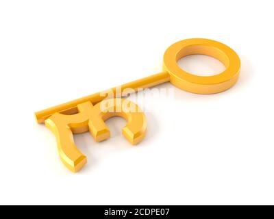 Touche Golden Pound isolée sur fond blanc Banque D'Images