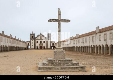 Santuário de église de Nossa Senhora do Cabo, Cabo Espichel, Sesimbra, Portugal Banque D'Images