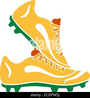 Icône paire de chaussures de football. Conception couleur plate. Illustration vectorielle. Illustration de Vecteur