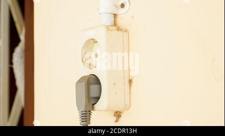 Gros plan de la fiche d'alimentation Banque D'Images