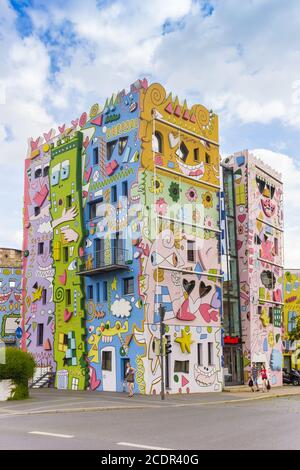 Maison colorée Happy Rizzi à Braunschweig, Allemagne Banque D'Images
