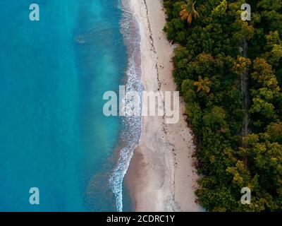 Vue aérienne sur la plage tropicale des îles Vierges Banque D'Images