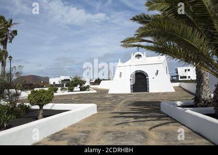 Petite église de Masdache sur Lanzarote, îles Canaries, Espagne, Europe Banque D'Images