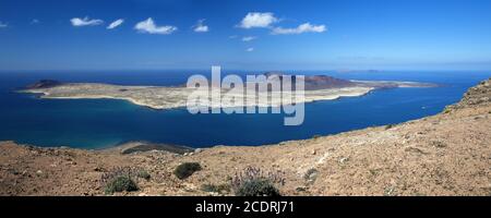 Panorama de l'île de la Graciosa, au nord de Lanzarote, îles Canaries, Espagne, Europe Banque D'Images