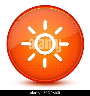 Luminosité de l'écran icône de soleil isolée sur étoile brillante orange ronde illustration du résumé du bouton Banque D'Images