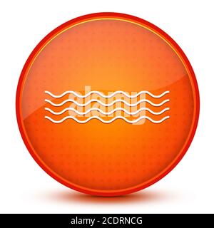 Icône des vagues de la mer isolée sur un bouton rond orange brillant en forme d'étoile illustration abstraite Banque D'Images