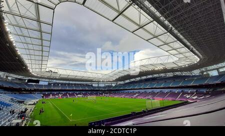 Saint-Sébastien, Espagne. 29 août 2020. Vue générale à l'intérieur du stade Reale Arena 1 jour avant le match de football de l'UEFA Women's Champions League (finale) entre le VfL Wolfsburg et l'Olympique Lyonnais. Daniela Porcelli/SPP crédit: SPP Sport presse photo. /Alamy Live News Banque D'Images