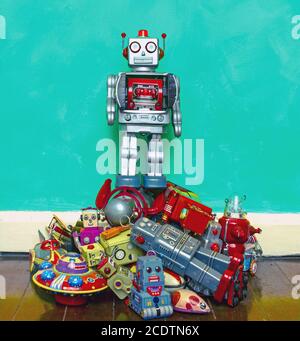 jouet robot Banque D'Images