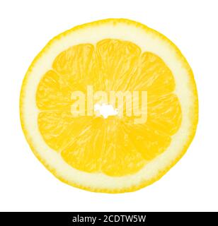 Tranche de citron isolée sur fond blanc Banque D'Images