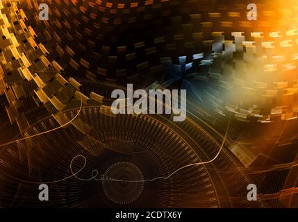 Mécanisme ancien coloré avec roues dentées et roues dentées en métal doré Banque D'Images