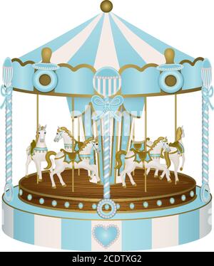 Carrousel de douche pour bébé garçon Illustration de Vecteur